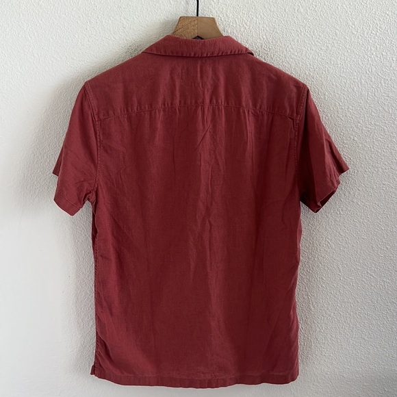 Abercrombie & Fitch Stretch Linen Blend Front Button Collar Shirt XS - Picture 6 of 7